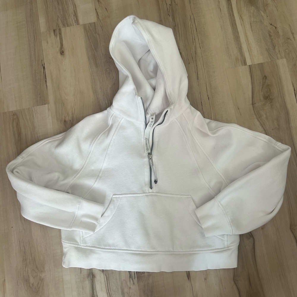 lululemon white half zip scuba sweatshirt